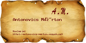 Antonovics Márton névjegykártya